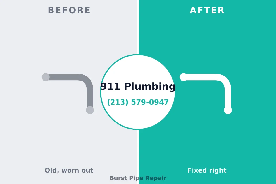 Before and after: plumbing repair Bangor, PA